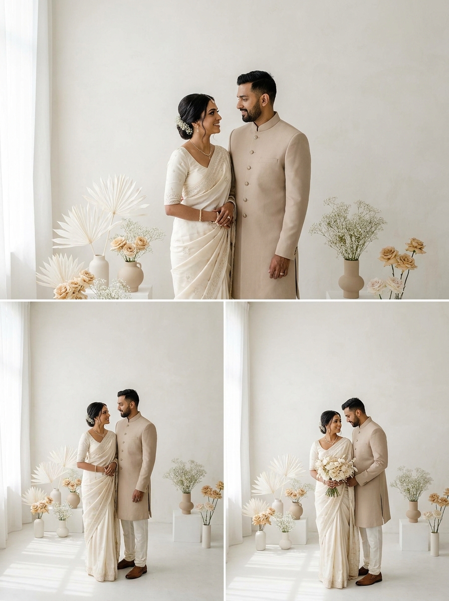 Wedding couple editorial portrait