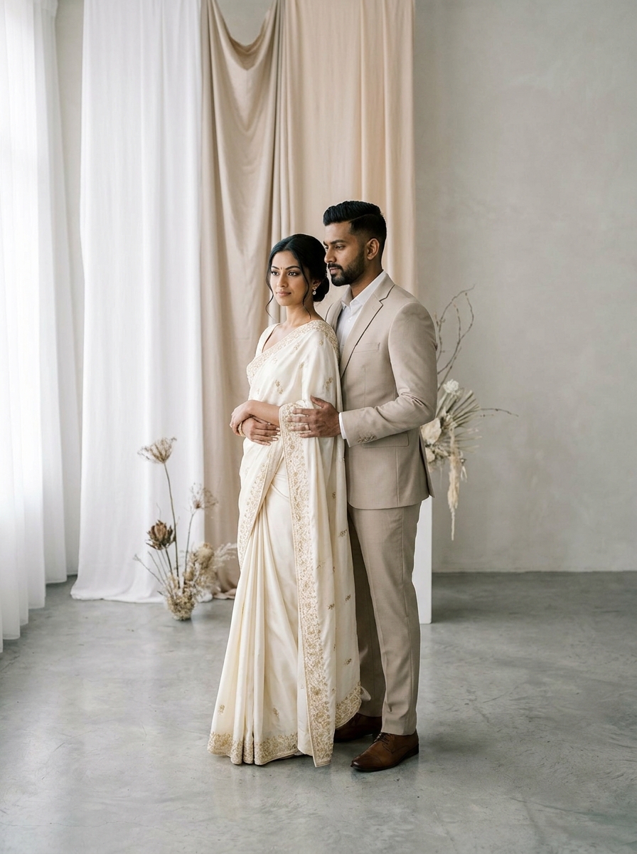 Wedding couple closing photograph