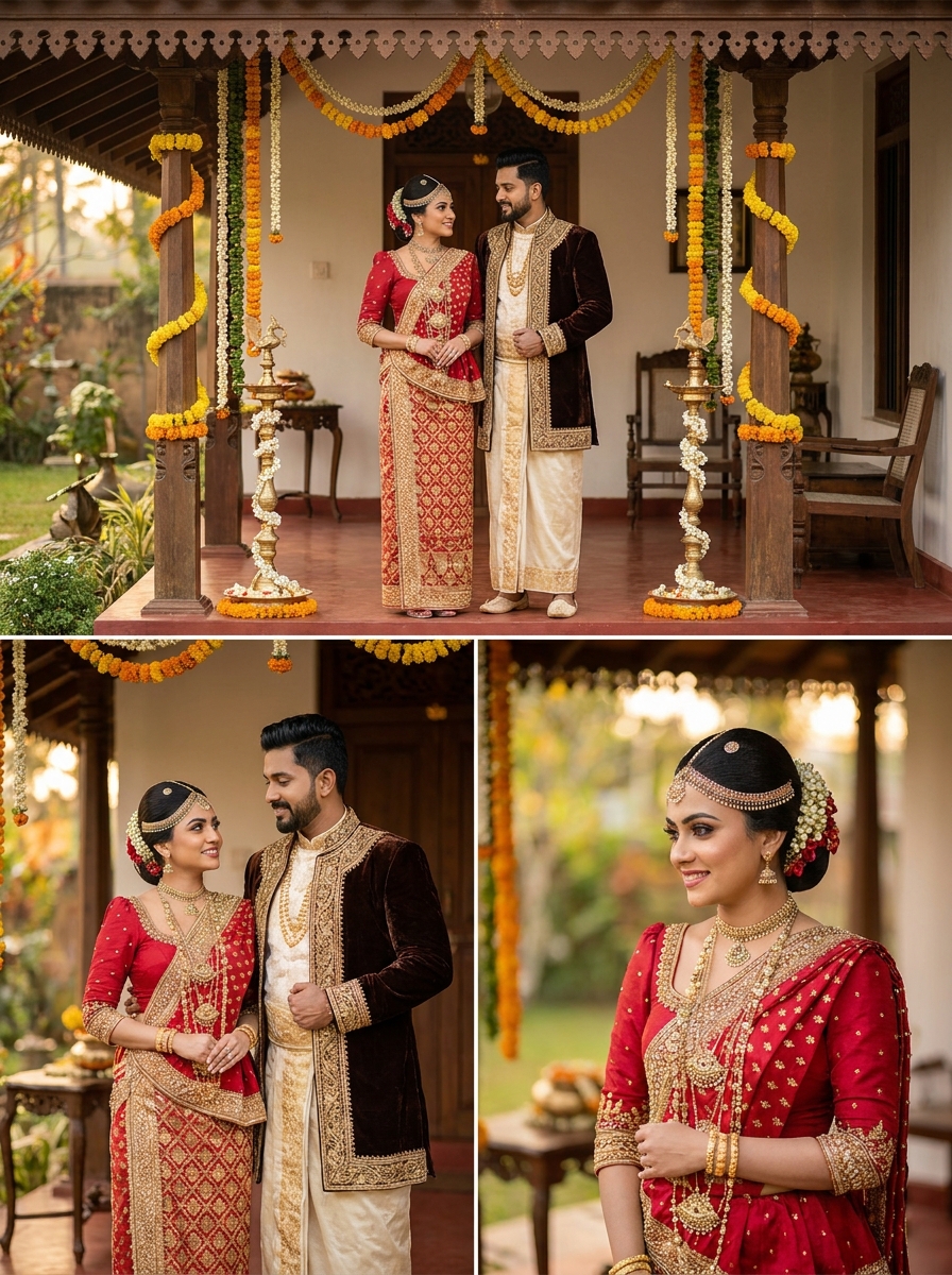 Traditional Sri Lankan wedding couple