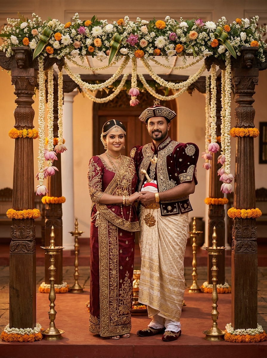 Traditional Sri Lankan wedding attire