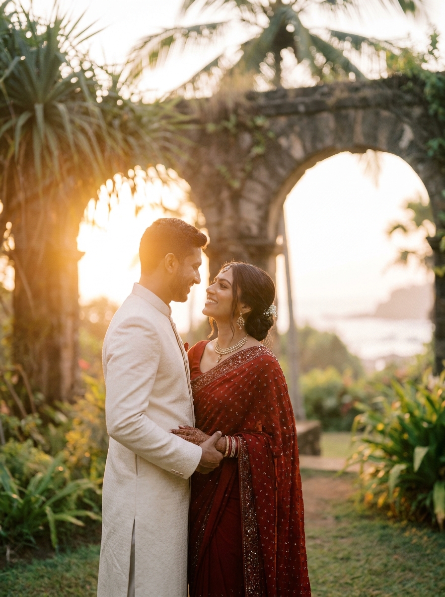Shenali and Ravindu destination wedding portrait
